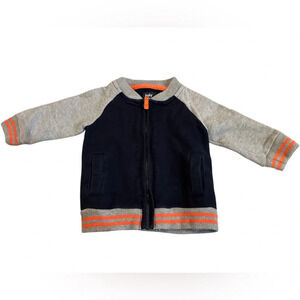Baby B’gosh Navy Gray Varsity Zip Jacket Infant 0–3 Months